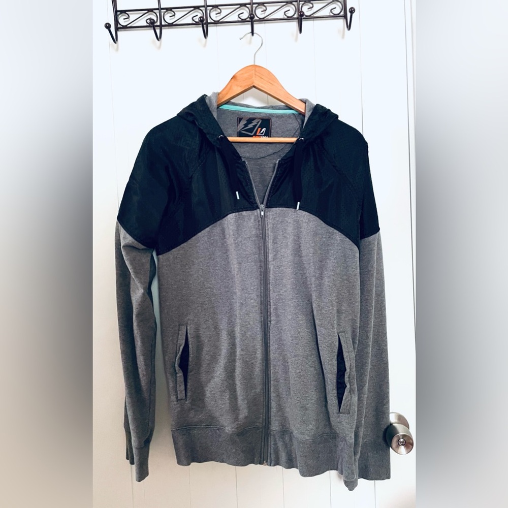 Now $15)Men's Black and Gray Zip-Up Jacket